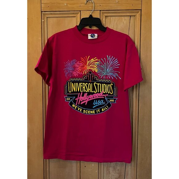 Universal Studios Womens VINTAGE 1998 Hollywood USA Shirt Sz. Medium Pink AN EXC - Picture 1 of 9